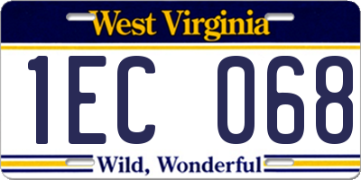 WV license plate 1EC068