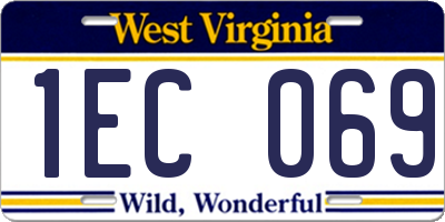 WV license plate 1EC069