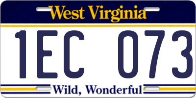 WV license plate 1EC073