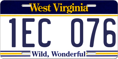 WV license plate 1EC076