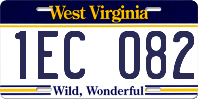 WV license plate 1EC082
