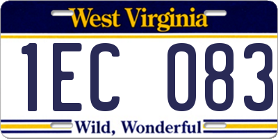 WV license plate 1EC083