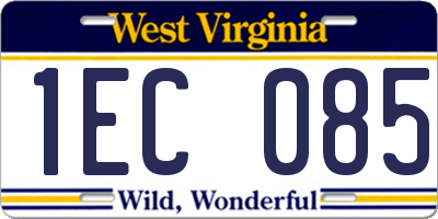 WV license plate 1EC085