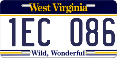 WV license plate 1EC086