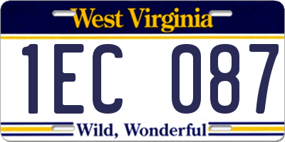 WV license plate 1EC087