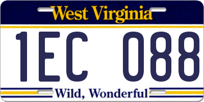 WV license plate 1EC088