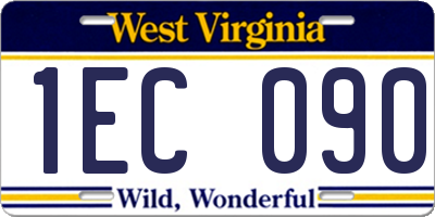 WV license plate 1EC090