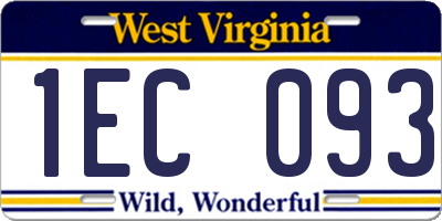 WV license plate 1EC093