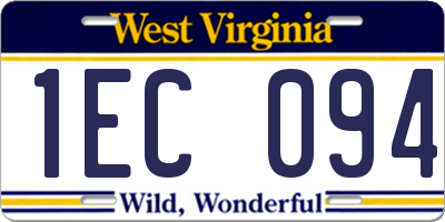 WV license plate 1EC094
