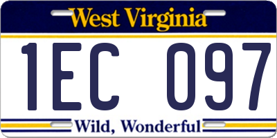 WV license plate 1EC097
