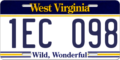 WV license plate 1EC098