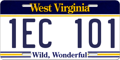WV license plate 1EC101