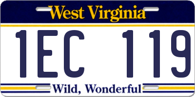 WV license plate 1EC119