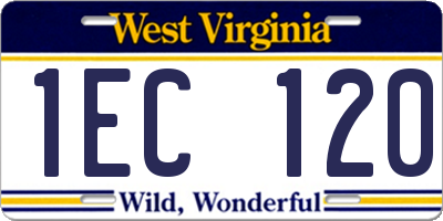 WV license plate 1EC120