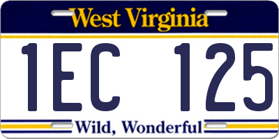 WV license plate 1EC125