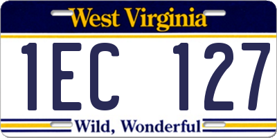 WV license plate 1EC127