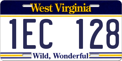 WV license plate 1EC128