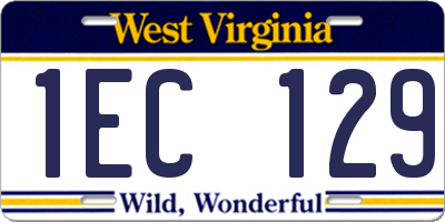 WV license plate 1EC129