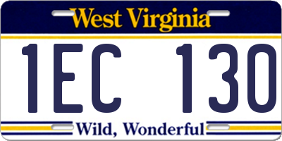 WV license plate 1EC130