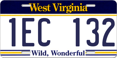 WV license plate 1EC132