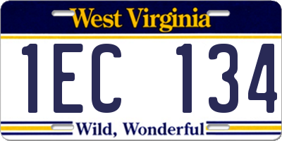 WV license plate 1EC134