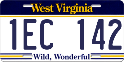 WV license plate 1EC142