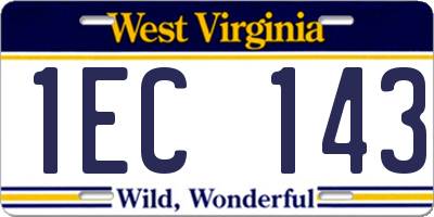WV license plate 1EC143