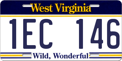 WV license plate 1EC146