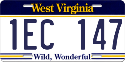 WV license plate 1EC147