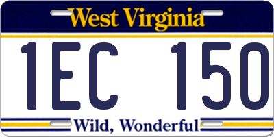 WV license plate 1EC150