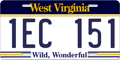 WV license plate 1EC151