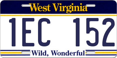 WV license plate 1EC152