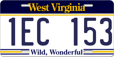WV license plate 1EC153