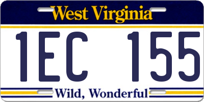 WV license plate 1EC155