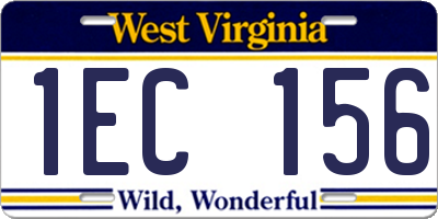 WV license plate 1EC156