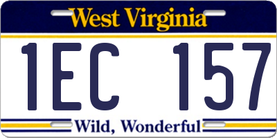 WV license plate 1EC157