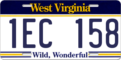 WV license plate 1EC158