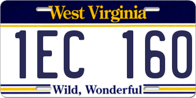 WV license plate 1EC160