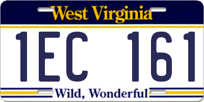 WV license plate 1EC161