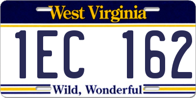 WV license plate 1EC162