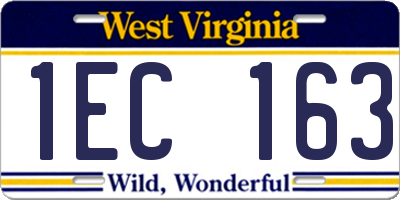 WV license plate 1EC163