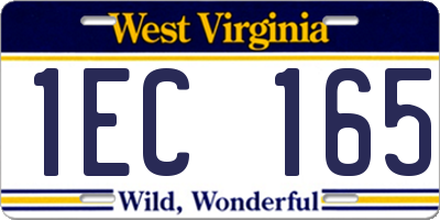 WV license plate 1EC165