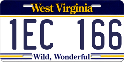 WV license plate 1EC166
