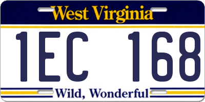 WV license plate 1EC168