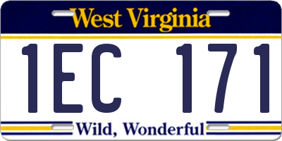 WV license plate 1EC171