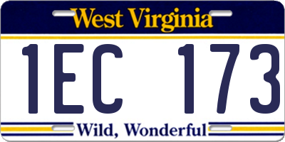 WV license plate 1EC173