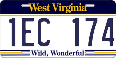 WV license plate 1EC174