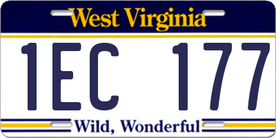 WV license plate 1EC177