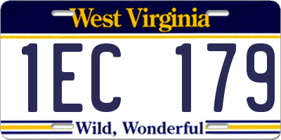 WV license plate 1EC179