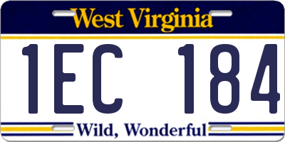 WV license plate 1EC184